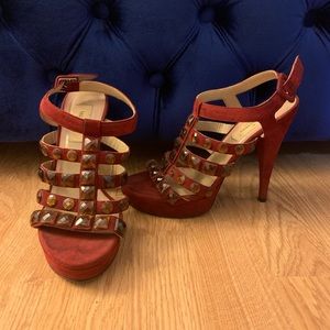 Valentino Embellished Cage Sandals Sz 36